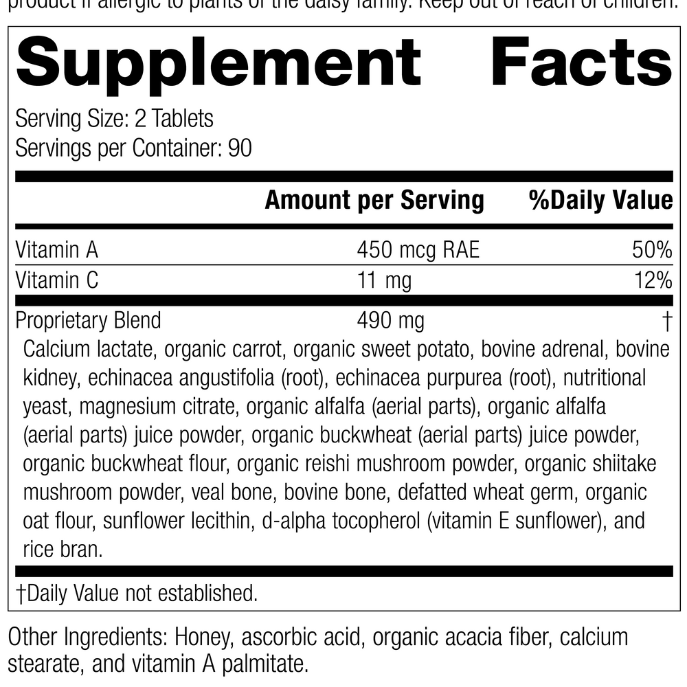 
                  
                    Cataplex A-C, Rev 04 Supplement Facts
                  
                