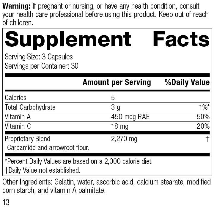 
                  
                    A-C Carbamide®, 90 Capsules, Rev 12 Supplement Facts
                  
                