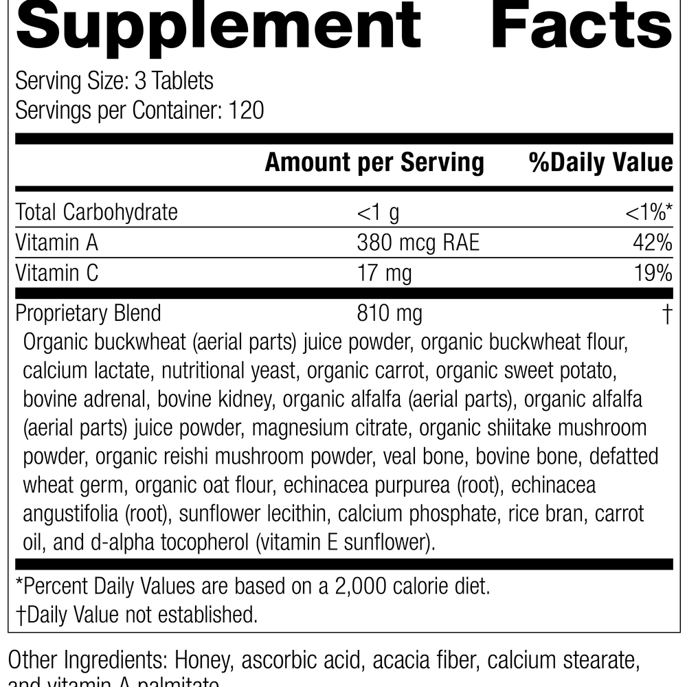 
                  
                    Cataplex® A-C-P, 360 Tablets, Rev 14 Supplement Facts
                  
                