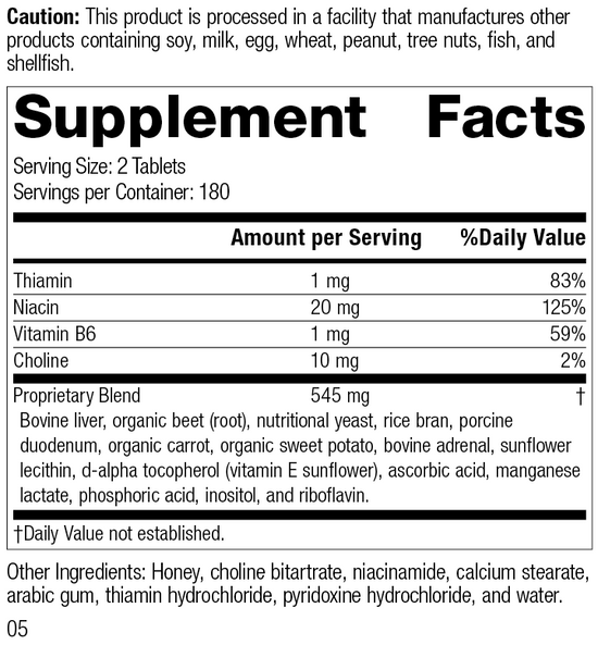 Cataplex® B-GF, 360 Tablets, Rev 04 Supplement Facts