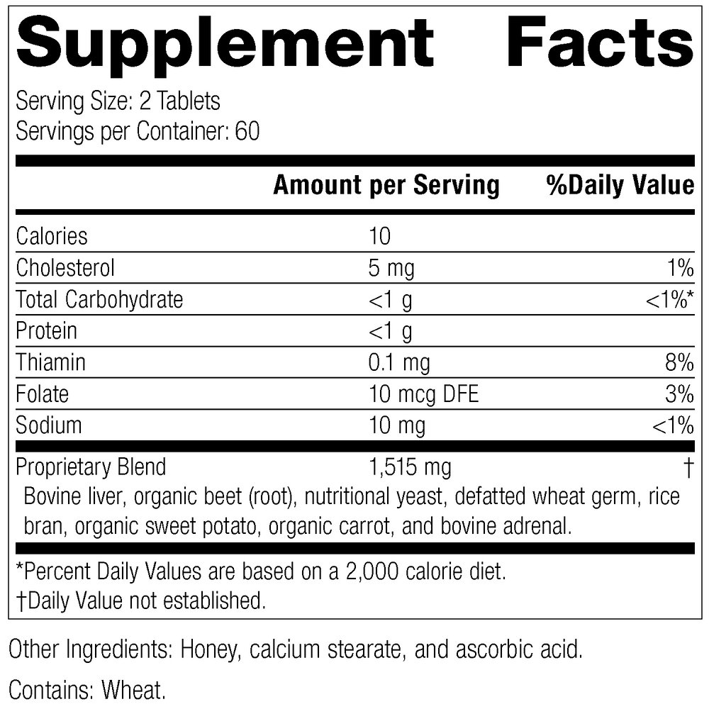 
                  
                    Cataplex® B-Core 120 Tablets Rev 03 Supplement Facts
                  
                