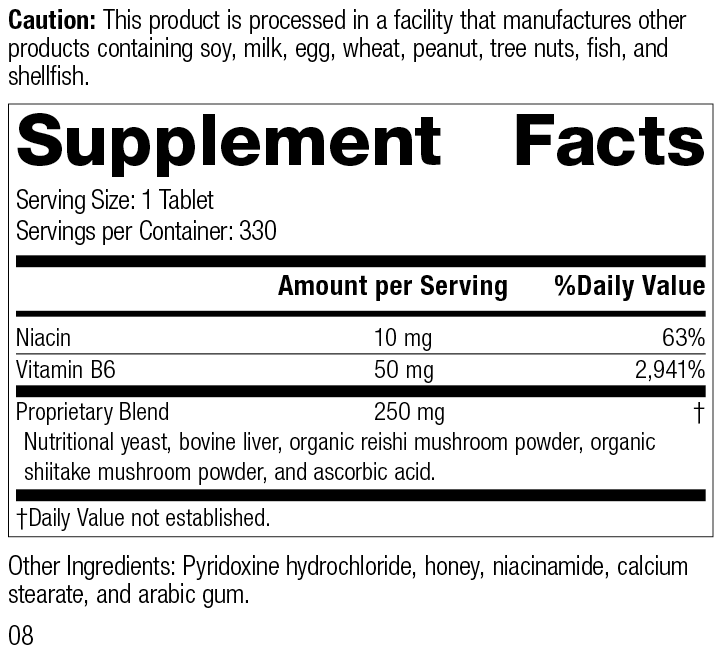 
                  
                    B6-Niacinamide, 330 Tablets, Rev 08 Supplement Facts
                  
                