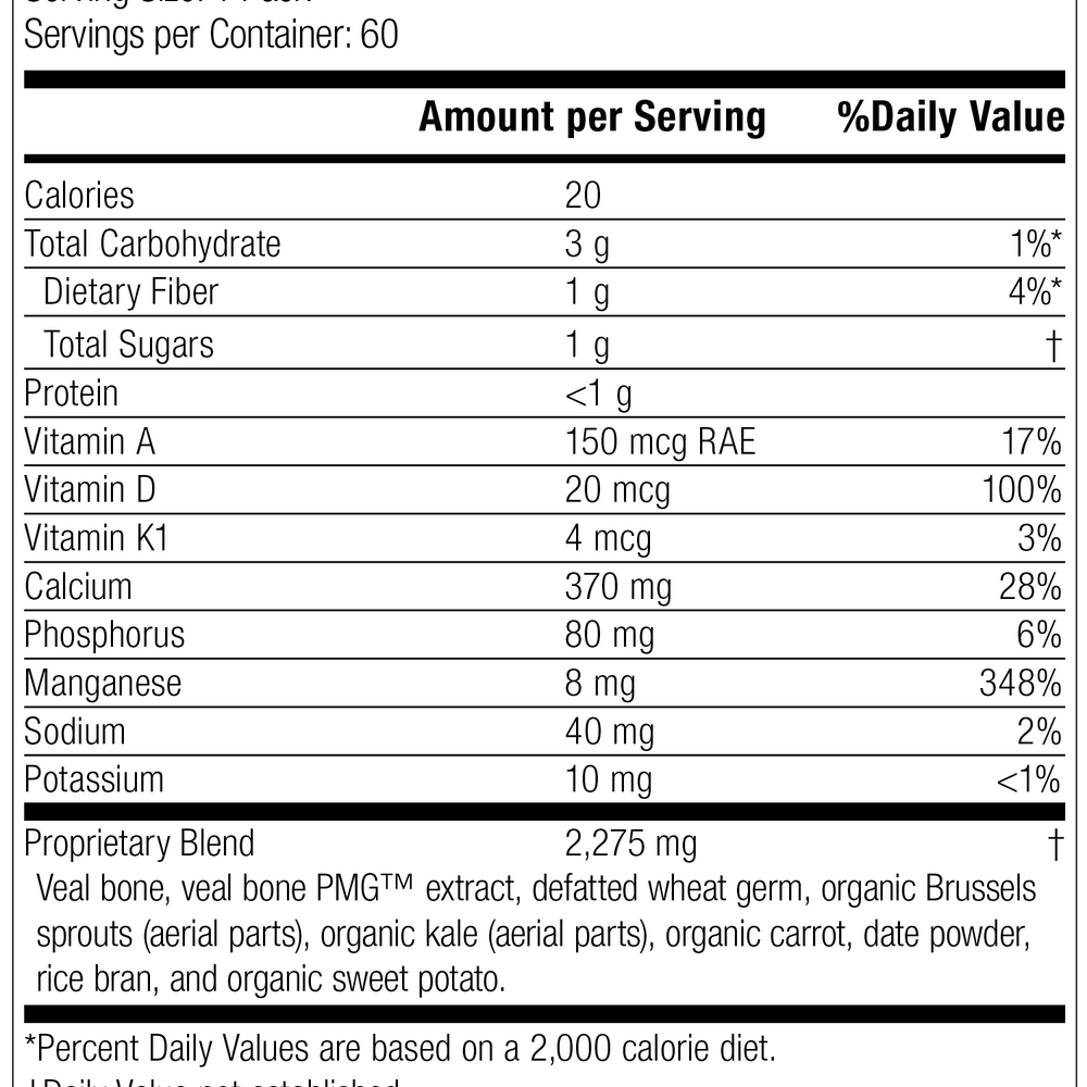 
                  
                    Bone Health Pack, Rev 08 Supplement Facts
                  
                