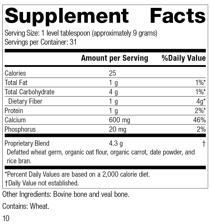 
                  
                    Calcifood® Powder, 10 Ounces, Rev 10 Supplement Facts
                  
                
