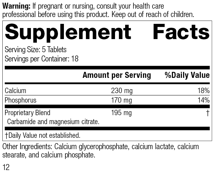 
                  
                    Calsol®, 90 Tablets, Rev 11 Supplement Facts
                  
                