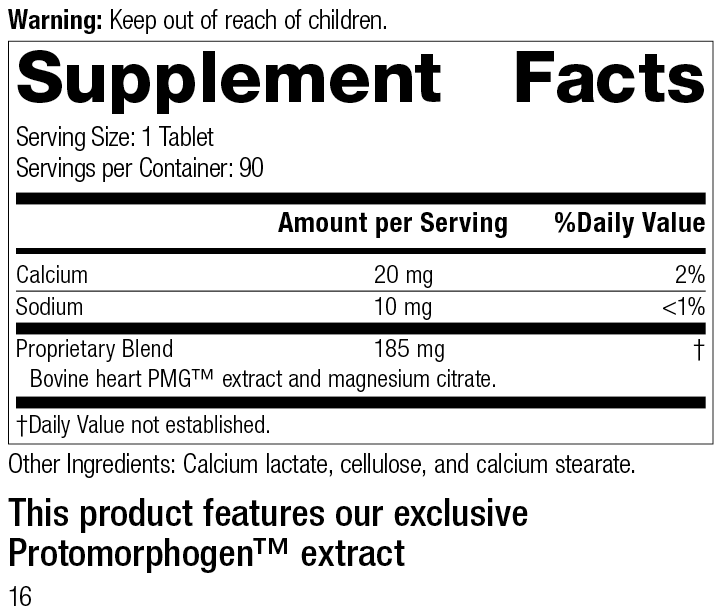 
                  
                    Cardiotrophin PMG®, 90 Tablets, Rev 15 Supplement Facts
                  
                