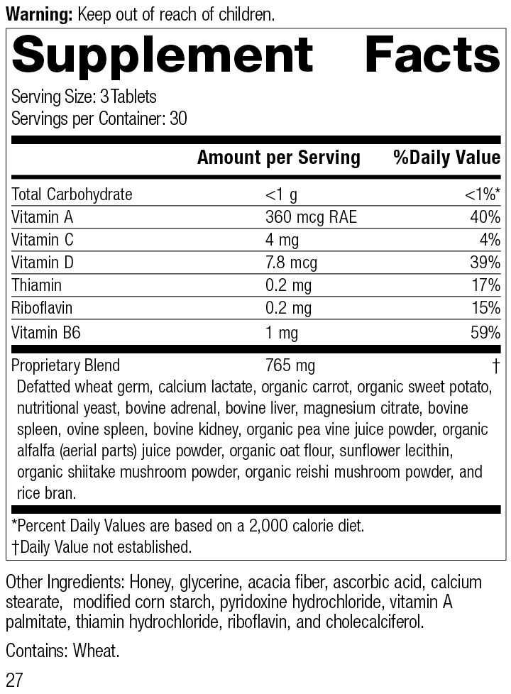 
                  
                    Catalyn, 90 tablets, Supplement Facts
                  
                