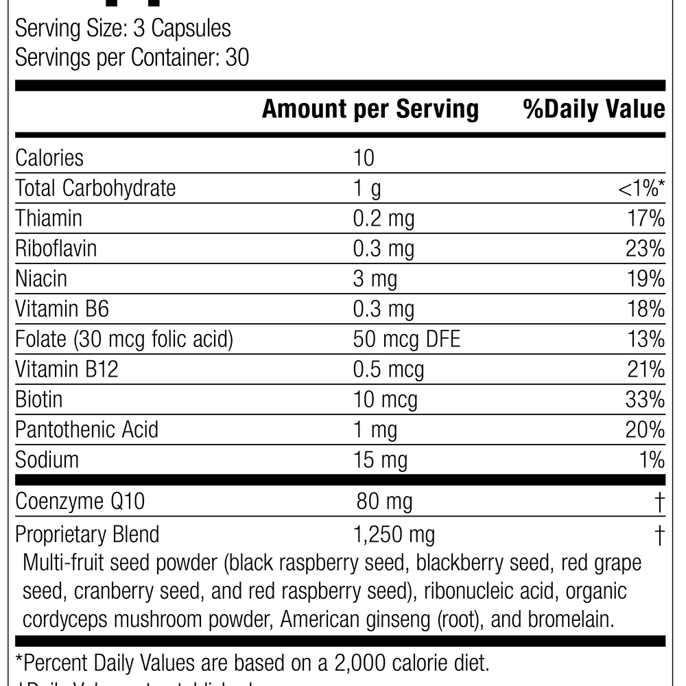 
                  
                    Cellular Vitality, 90 Capsules, Rev 06 Supplement Facts
                  
                