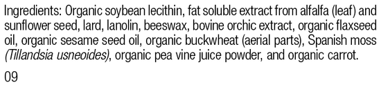 Rev 09 supplement facts for Chlorophyll Complex Ointment™, 0.6 oz (18 g).