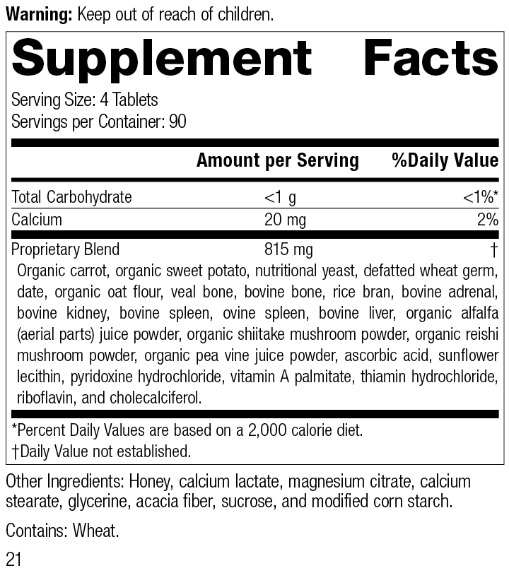 
                  
                    Cyrofood®, 360 Tablets, Rev 20 Supplement Facts
                  
                