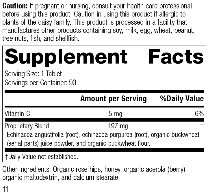 
                  
                    Echinacea-C™, 90 Tablets, Rev 10 Supplement Facts
                  
                