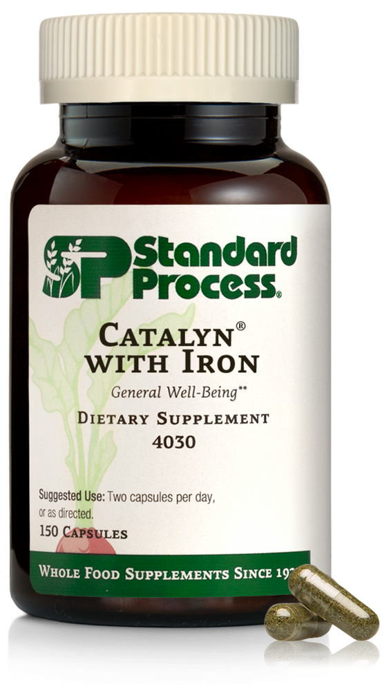 
                  
                    Image of Catalyn® with Iron, formerly known as e-Poise®, 150 capsules.
                  
                