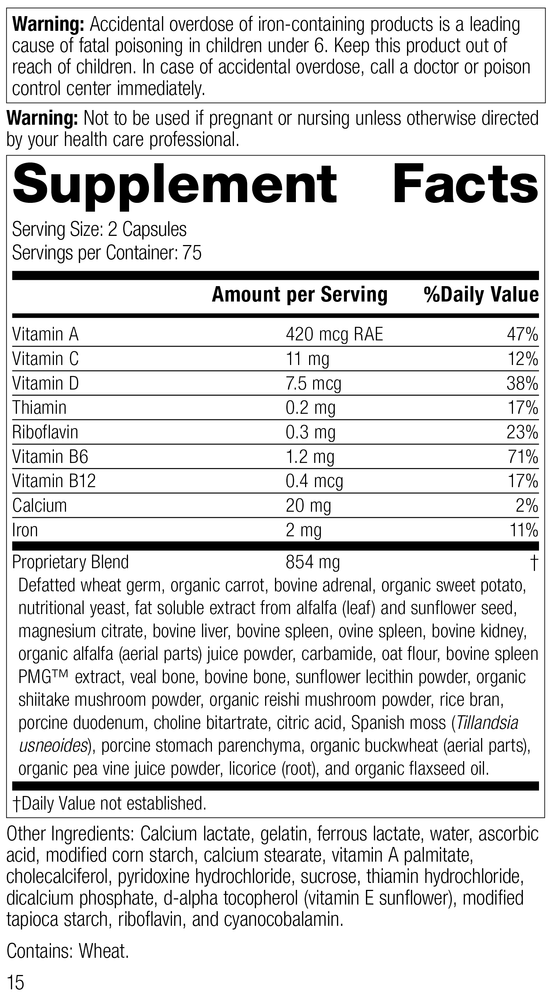 4030 Catalyn with Iron R15 Supplement Facts