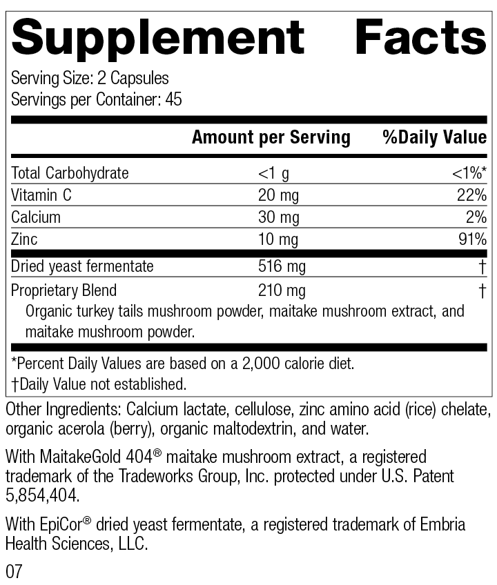 
                  
                    Epimune Complex, 90 Capsules, Rev 06 Supplement Facts
                  
                