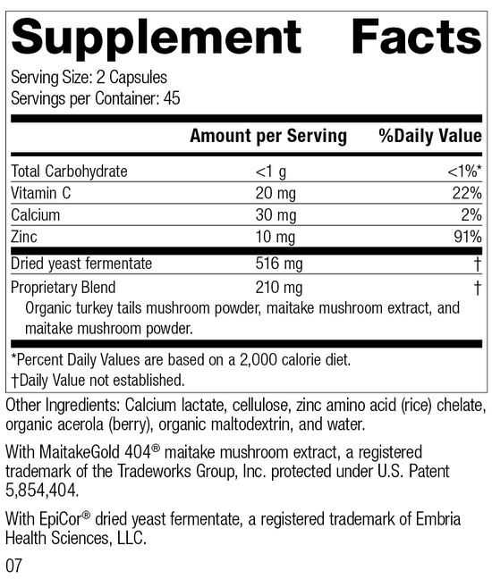 Epimune Complex, 90 Capsules, Rev 06 Supplement Facts