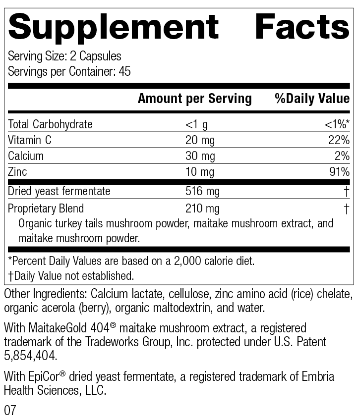 
                  
                    Epimune Complex, 90 Capsules, Rev 06 Supplement Facts
                  
                
