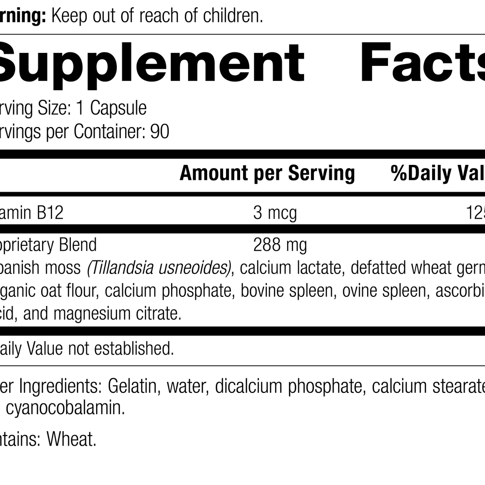 
                  
                    For-Til B12®, 90 Capsules, Rev 10 Supplement Facts
                  
                