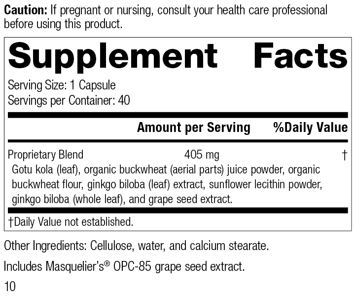 
                  
                    Ginkgo Synergy®, Rev 10 Supplement Facts
                  
                