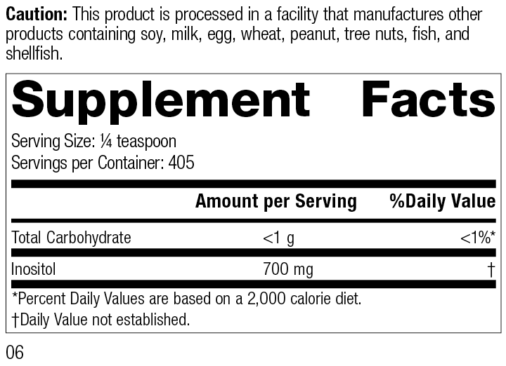 
                  
                    Inositol Powder, Rev 05 Supplement Facts
                  
                