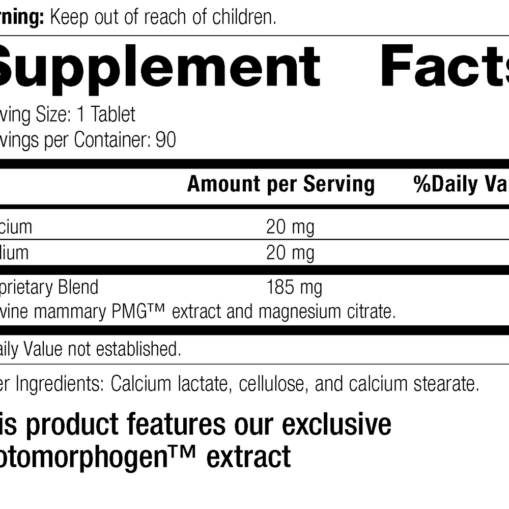 
                  
                    Mammary PMG R14 Supplement Facts
                  
                