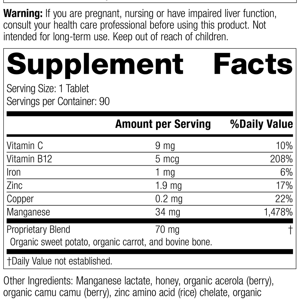 
                  
                    5490 Manganese B12 R17 Supplement Facts
                  
                