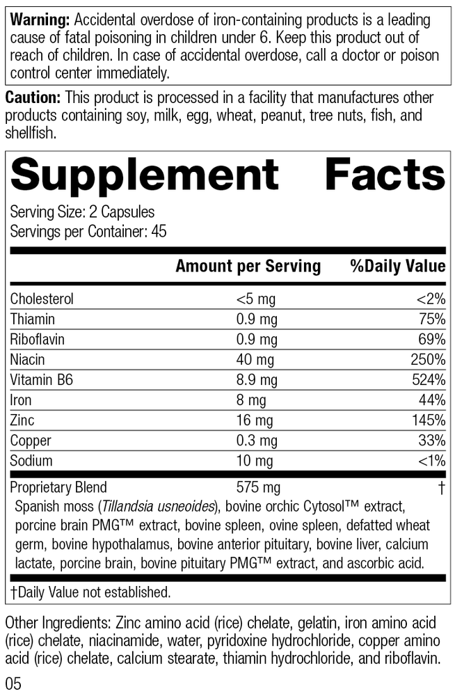 
                  
                    Neuroplex®, 90 Capsules, Rev 05 Supplement Facts
                  
                