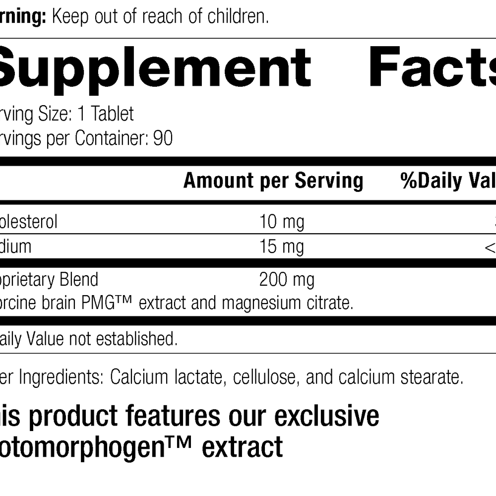 
                  
                    Neurotrophin PMG®, 90 Tablets, Rev 19 Supplement Facts
                  
                