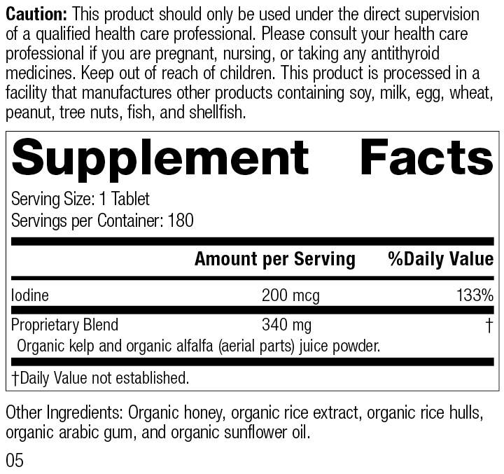 Organically Bound Minerals, 180 Tablets, Rev 05 Supplement Facts