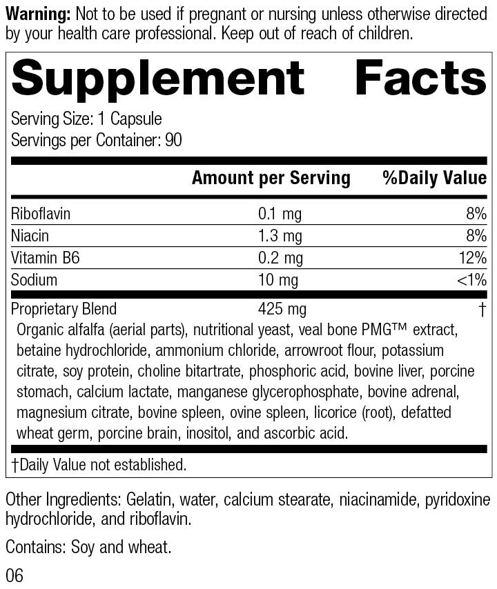 Ostarplex®, 90 Capsules	, Rev 06 Supplement Facts