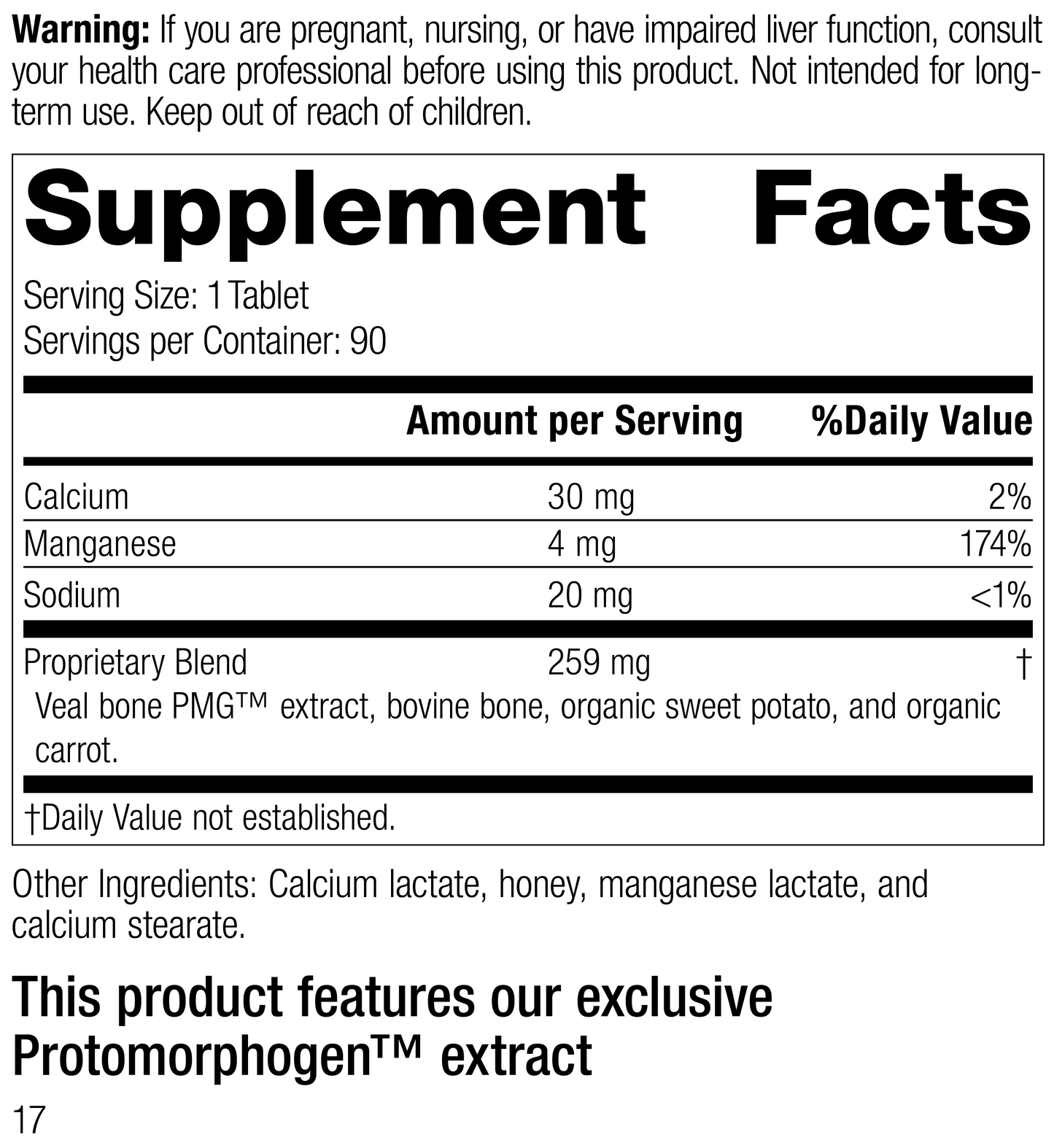 Ostrophin PMG®, 90 Tablets, Rev 17 Supplement Facts