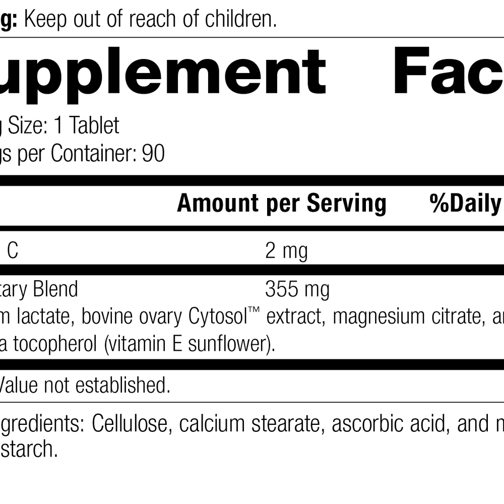 
                  
                    Ovex®, 90 Tablets, Rev 18 Supplement Facts
                  
                