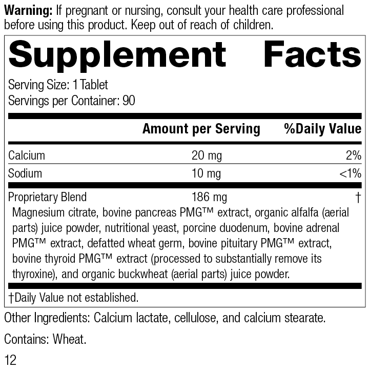 
                  
                    Paraplex®, 90 Tablets, Rev 11 Supplement Facts
                  
                