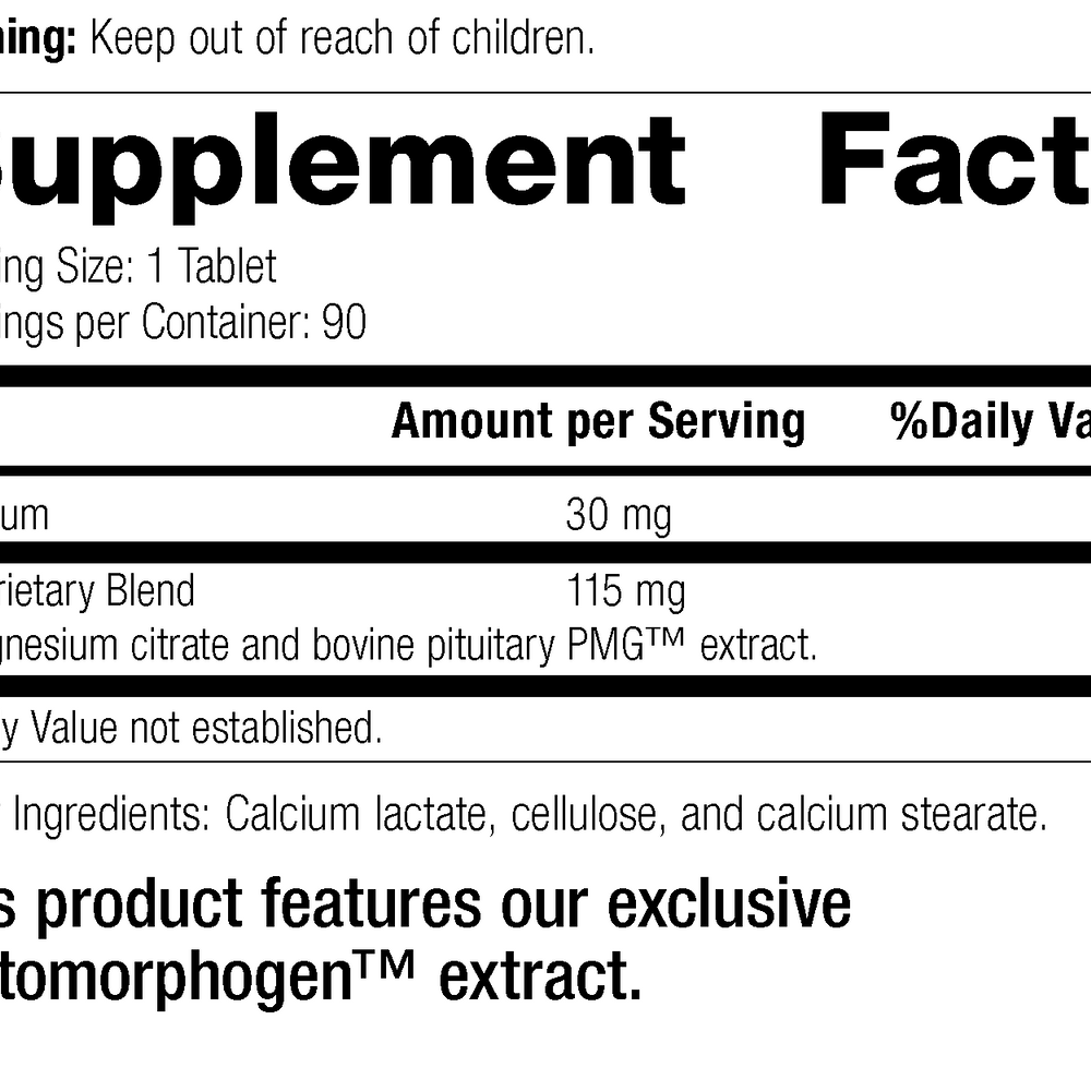 
                  
                    Pituitrophin PMG®, 90 Tablets, Rev 17 Supplement Facts
                  
                