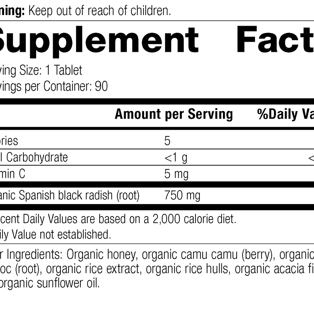
                  
                    Spanish Black Radish,90 Tablets, Rev 01 Supplement Label
                  
                