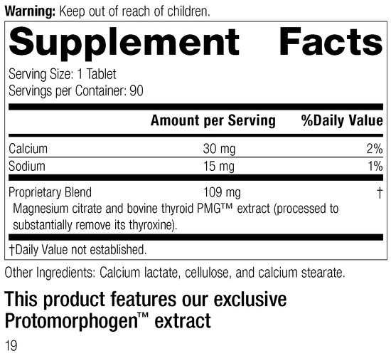 8025 Thytrophon PMG R18 Supplement Facts