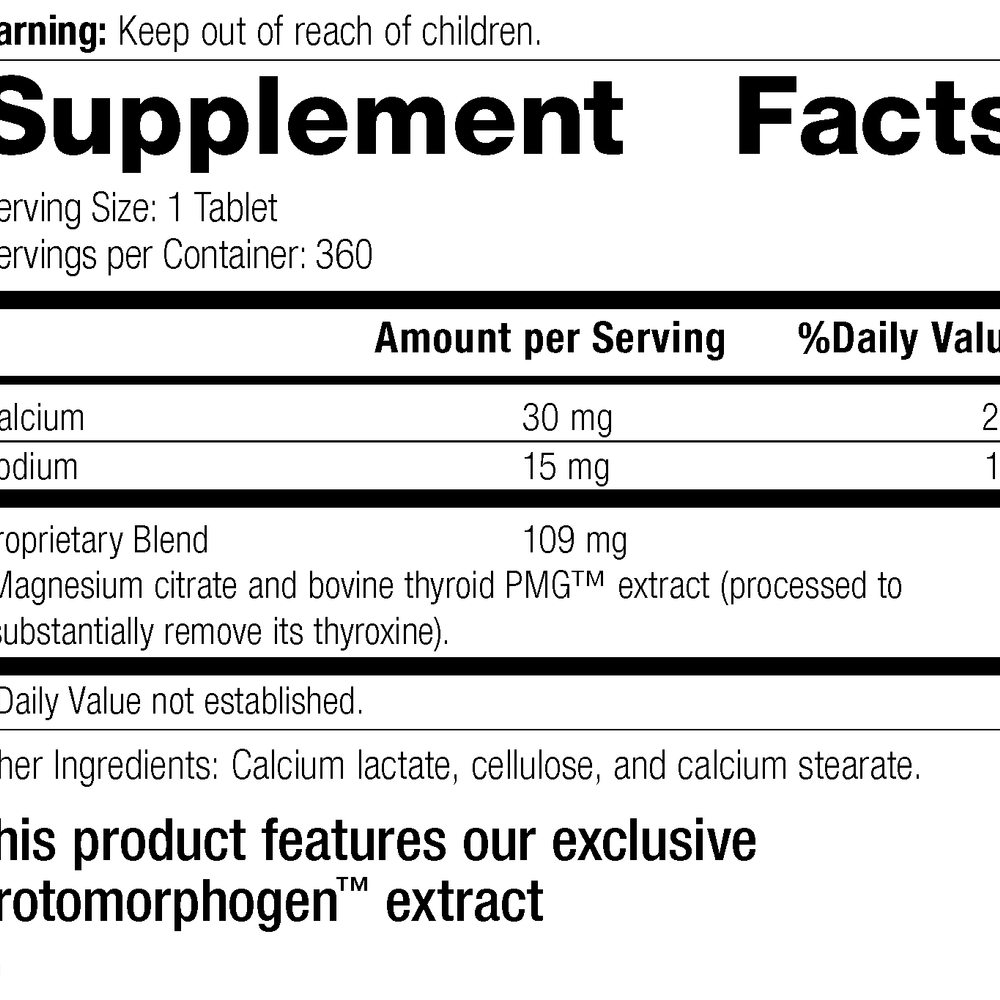 
                  
                    8030 Thytrophon PMG R09 Supplement Facts
                  
                