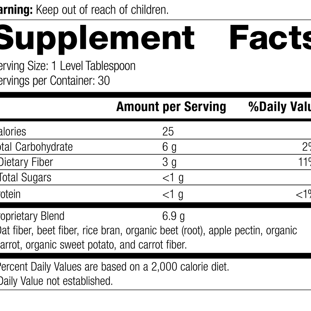 
                  
                    8335 Whole Food Fiber R09 Supplement Facts
                  
                