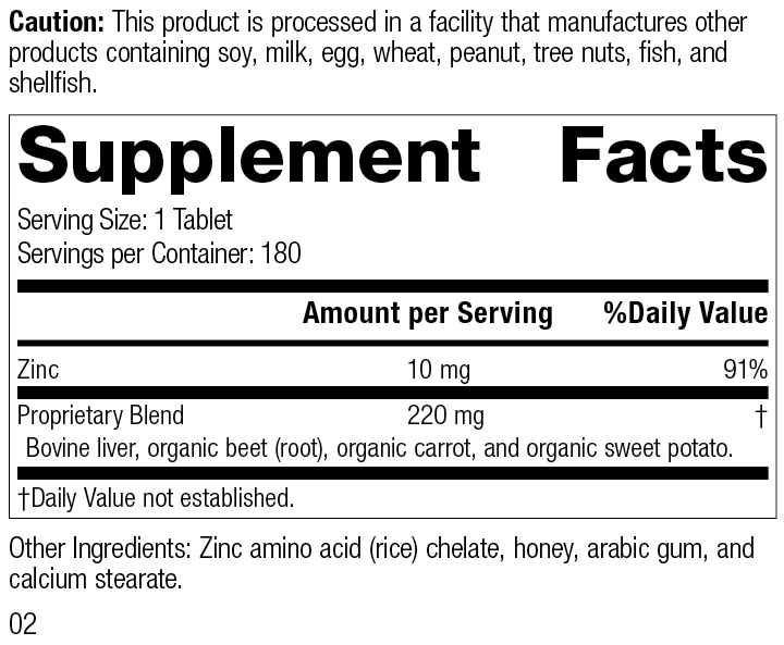 
                  
                    Zinc Chelate™, 180 Tablets, Rev 02 Supplement Facts
                  
                