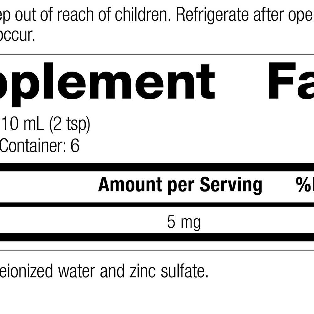 
                  
                    8360 Zinc Test R08 Supplement Facts
                  
                