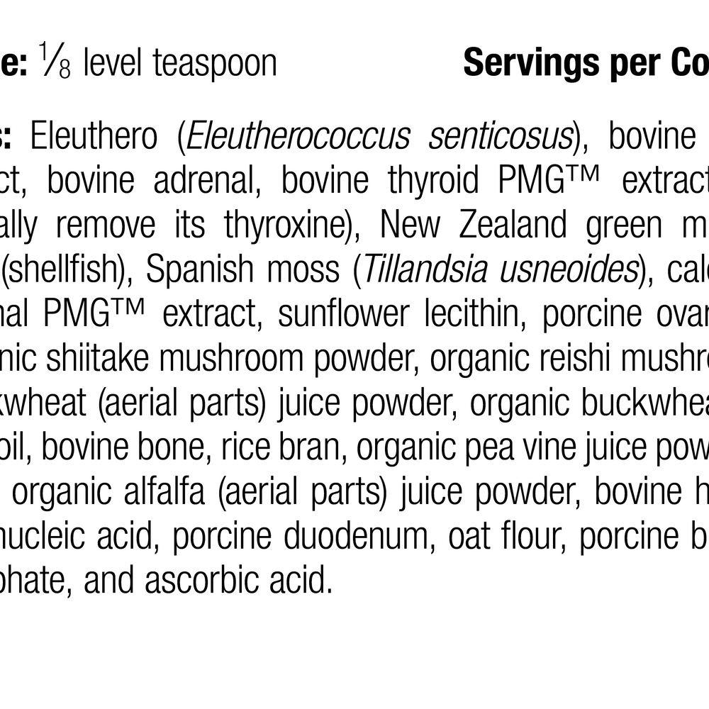 
                  
                    Canine Thyroid Support, 25 g, Rev 09 Supplement Facts
                  
                