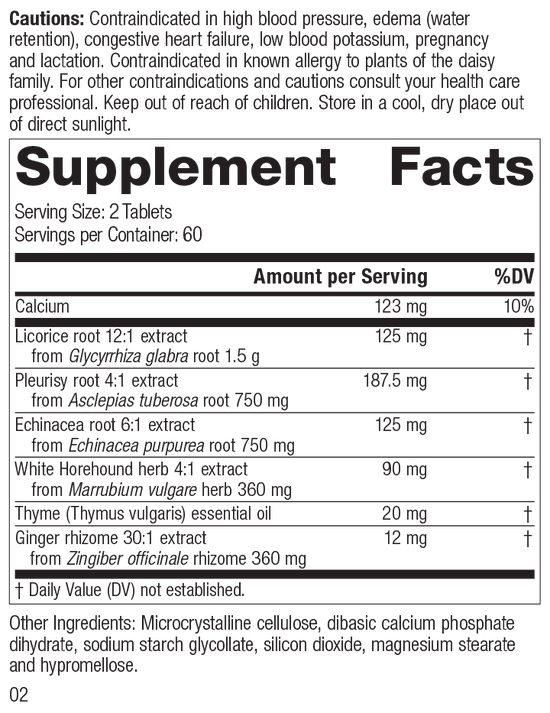 Broncafect, 60 Tablets, Rev 01 Supplement Facts