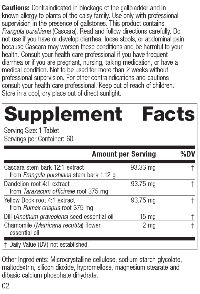 
                  
                    Colax, 60 Tablets Rev 01 Supplement Facts
                  
                