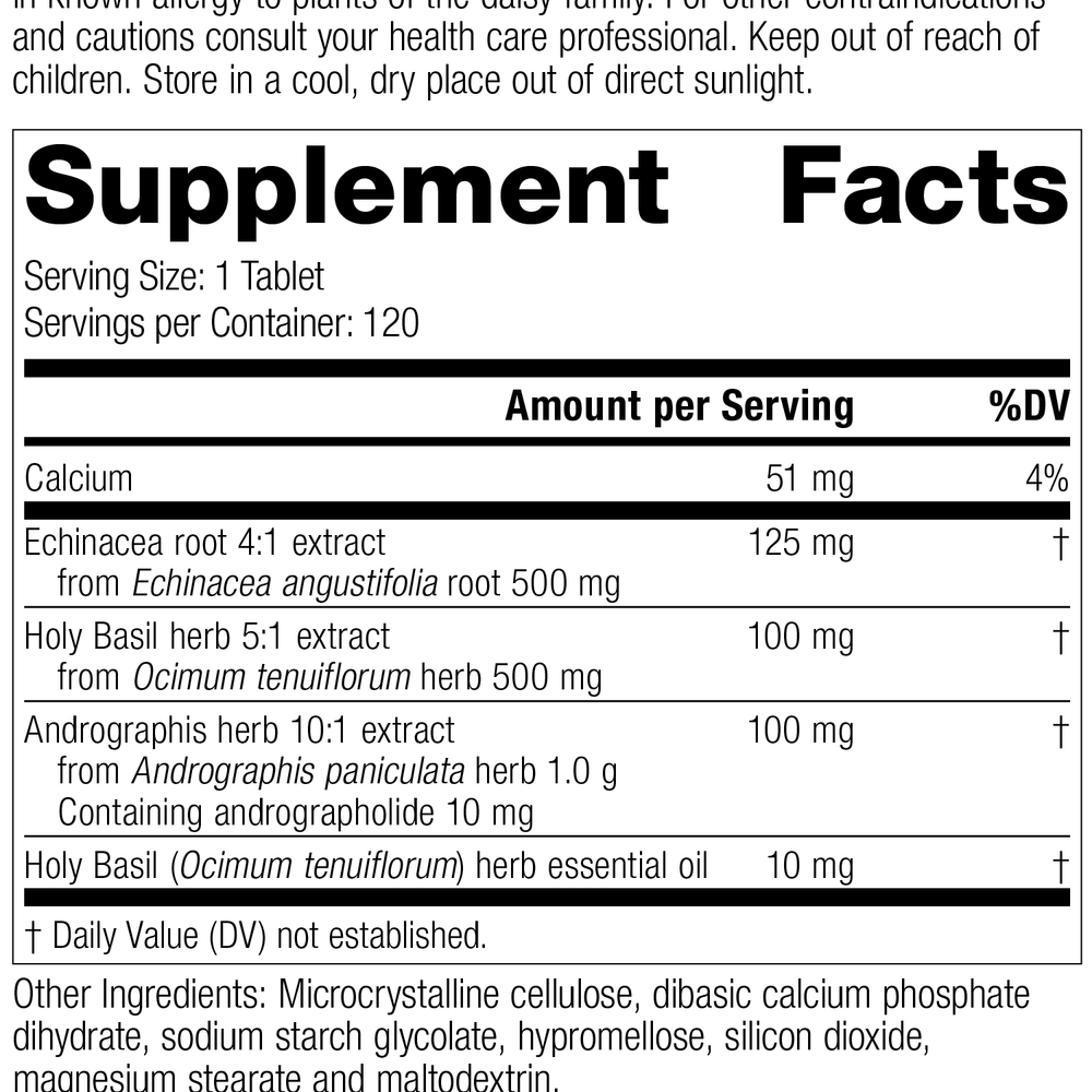 
                  
                    Andrographis Complex, 120 Tablets, Rev 05 Supplement Facts
                  
                
