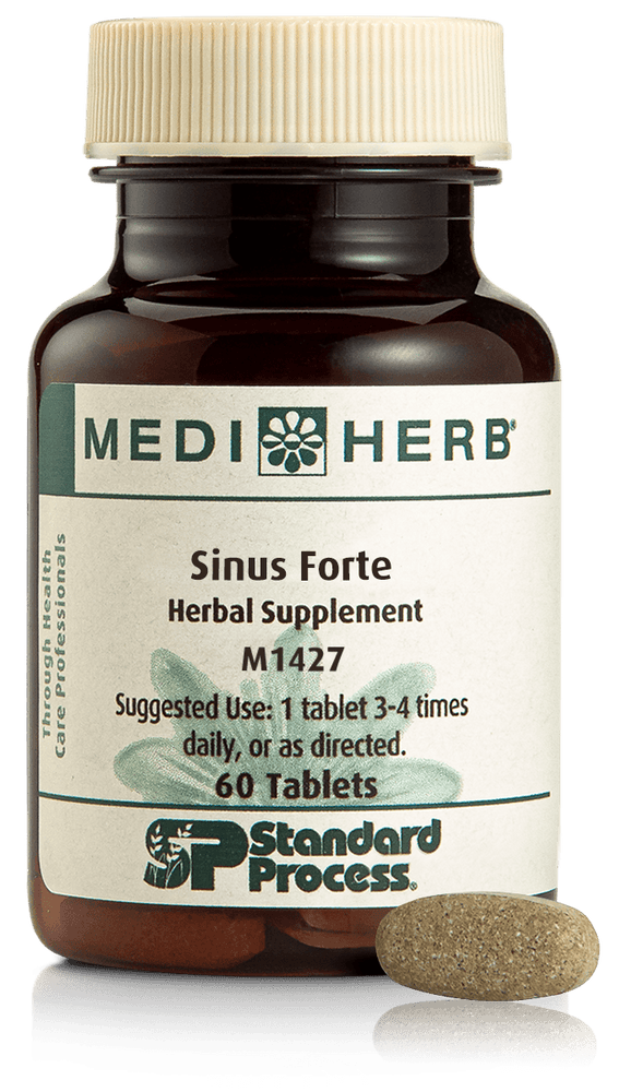 
                  
                    A bottle of Sinus Forte, 60 tablets.
                  
                