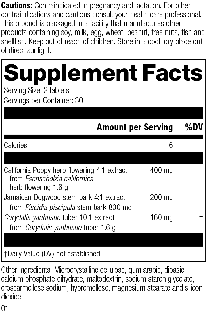 Nervagesic, Rev 01 Supplement Facts