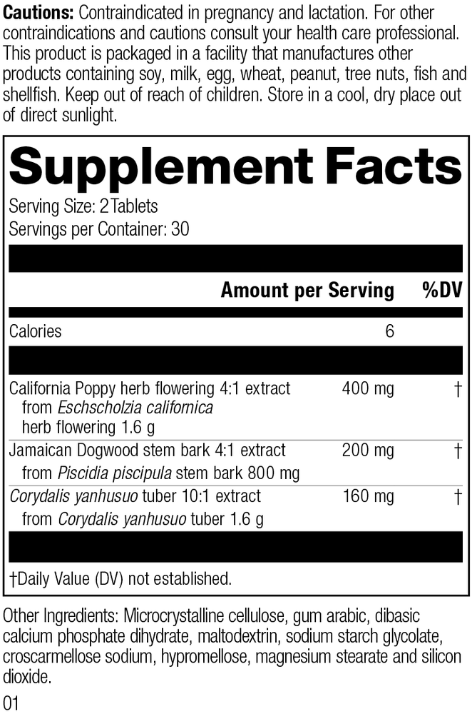 
                  
                    Nervagesic, Rev 01 Supplement Facts
                  
                